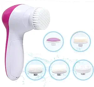 HOPES 5 in 1 Massager Kit Facial Waterproof Face Spin Brush Set with 5 Brush Heads Gentle Exfoliating Blackhead Deep Cleansing