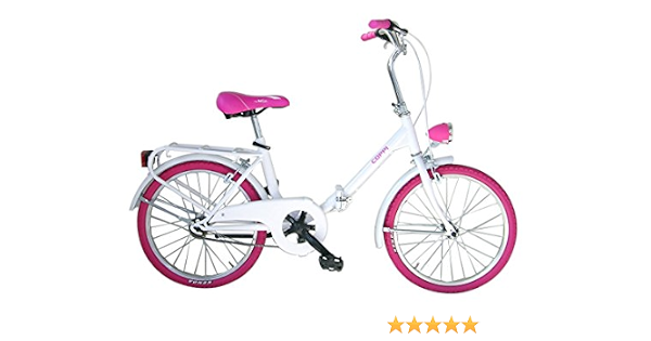 Fausto Coppi Bicicletta Pieghevole Folded Steel 20 Graziela Bianco/Rosa :  Amazon.it: Sport e tempo libero