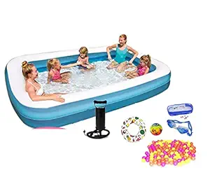 Majik Inflatable Swimming Pool for All Family with Free Air Pump and Kids Small Pool Tub (8.5 Feet)