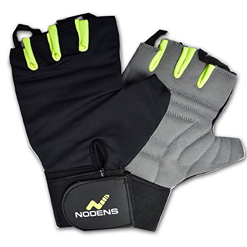 NODENS Supreme Weight Lifting Gym Gloves with Anti-Slip Leather Palm for Workout Exercise Training Fitness and Bodybuilding for Men & Women