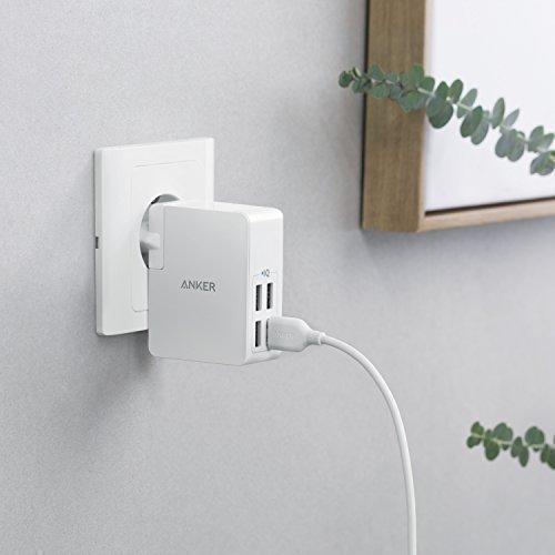 Anker PowerPort Lite 27W 4-Port USB Ladegerät mit Austauschbarem UK und EU Reiseadapter und Power IQ für iPhone 7 / 6s / 6 /5s/ SE, iPad Air 2 / mini 3, Galaxy S7 / S6 Edge und Weitere (Weiß) - 7