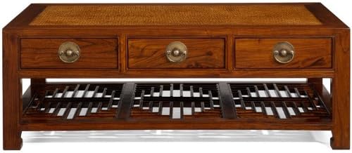 Carved Coffee Table, Warm Elm
