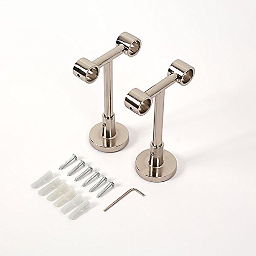 VENTANARA® Gardinenstange (280 cm / inkl. 56 Ringe) verschiedene Größen 2-läufig Deckenmontage inklusive Endstück Standard / Größen: 120 / 140 / 160 / 200 / 240 / 280 / 320 - 3