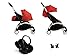 Produktbild Babyzen Poussette Yoyo+ complète Cadre Blanc habillages 0+ et 6+ Rouge et siège Auto iZi Go Modular Noir