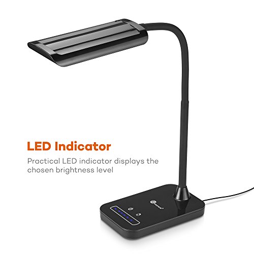 TaoTronics 7W Schreibtischlampe LED Tischlampe mit Schwanenhals 7 Helligkeitsstufen dimmbar Schwarz - 6
