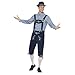 Price comparison product image squarex Man's Oktoberfest Costume Bavarian Beer Tavern Tops+ Herren Pant Set+Hat (Medium, Navy)