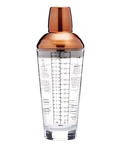 BarCraft 650 ml Acabado de Cobre Luxe Lounge coctelera Boston de Cristal