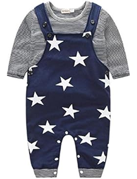 Covermason 1Set Baby Jungen Lätzchenhose + T-shirt Tops Outfits Bekleidungssets