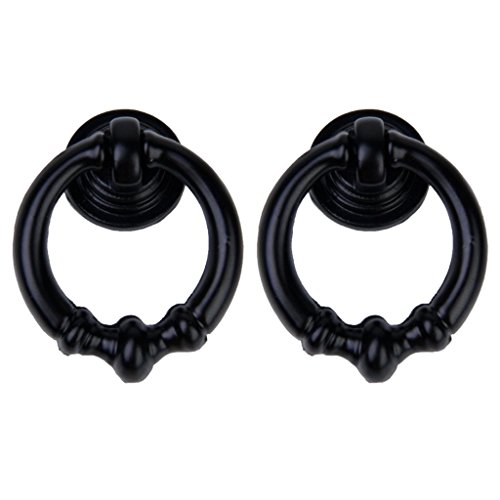 Ziehgriff Knopf - TOOGOO(R) 3 Paar Vintage Schublade Kommode Schrank Ziehgriff Knopf Griffe Schwarz