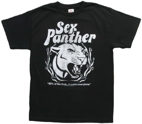 Anchorman Distressed Sex Panther Image Black Mens T-Shirt (Adult XX-Large)