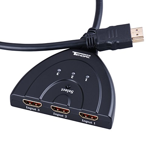 Tendak HDMI Switch 3 x 1 Kabel 3 In 1 3 Out Anschluss Eingang unterstützt Full HD 1080P 3D für Apple TV Xbox PS4 Blu-Ray Player HDTV - 7
