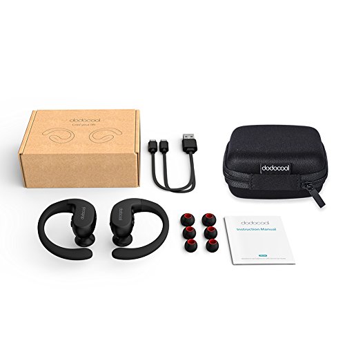 dodocool Auricolare Sportive In Ear Wireless Cuffie Stereo IPX5 Impermeabile con HD Mic CVC 6.0 Cancellazione al Rumore per iPhone/iPad/iPod/Samsung S8 e Le Compresse Smartphone piÃ¹ Popolari Nero