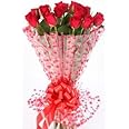 Floralbay Red Roses Bouquet Fresh Flowers in Cellophane Wrapping (Bunch of 20)