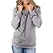 Produktbild Hanomes Damen Pullover,Damen Herbst Winter Pullover Mode Einfarbig Hoodie Casual Sweatshirt Slim Fit Langarm T-Shirt Wasserfallausschnitt Kordel Tops