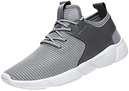 BESTOPPEN Mens Running Shoes Black ,Sports Trainers Breathable Non Slip Shoes Outdoor Jogging Sneakers Fashion Athletic Shoes Casual Shoes Gray Red Size 5 5.5 6 6.5 7 7.5 (6, Gray)
