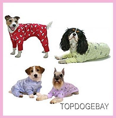9" (22cm) PYJAMA dog clothes designer luxury puppy pet clothing coat jacket t shirt apparel jumper sweater hoodie winter christmas gift warm pink blue small medium large dogs extra large big dogs (XS, BLUE)