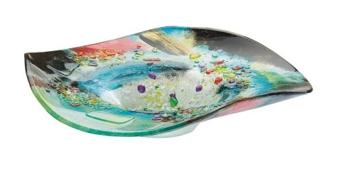 Preisvergleich Produktbild GILDE Glas Art Schale Sommerblumen Fusing