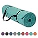 Produktbild Gaiam Essentials Dicke Yogamatte, Fitness- und Gymnastikmatte, mit leicht zu montierender Yogamatte, Tragegurt, 183 x 61 x 5,1 cm, Platzset, Yoga, blaugrün, 10mm