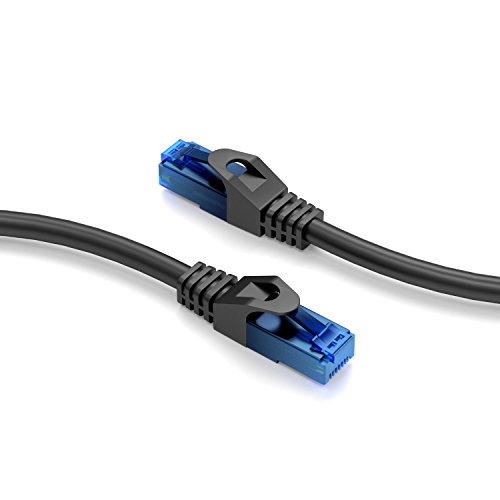 KabelDirekt 3m Cat6 Ethernet Gigabit LAN Netzwerkkabel (RJ45), UTP, abwärtskompatibel (Cat5, Cat5e), schwarz – TOP Series - 5