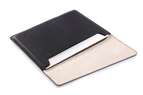 SunSmart Einfache Umschlagart 13.3-Zoll-Laptop-Leder Schutzhülle Tasche mit Magnetverschluss für MacBook Air 13.3“(schwarz) - 2