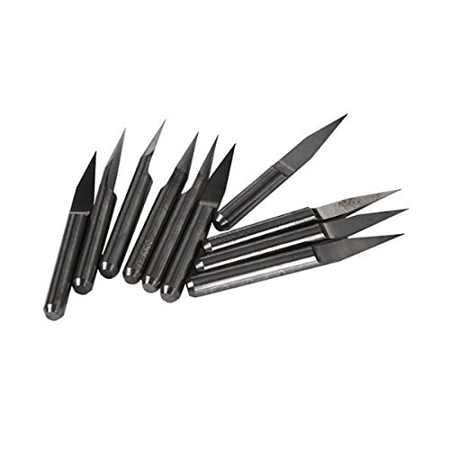 Tinksky Hartmetall-Gravur Bit 20 Grad 0.1mm CNC-Router-Tools für Leiterplatte 10er Pack - 3
