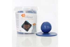 MYTORTENLAND Zuckerteig | Rollfondant | Zuckermasse | Fondant 1-5kg | 26 Farben | Perfekt zum Modellieren von Figuren und Dekorationen | Halal & Koscher (Parlament Blau 1 kg)