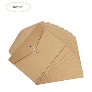 10Pcs A5 Envelope Folders Kraft Files Folder Wallet Documents Paper Bag ...