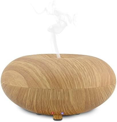 Aroma Diffuser 110ml Cool Mist Humidifier Ultrasonic Aroma Essential Oil Diffuser for Office Home Bedroom Living Room Study Yoga Spa (Light Wood Grain)