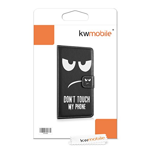 kwmobile Funda para Sony Xperia M5 - Carcasa de  Cuero sint  tico  con dise  o Don t Touch my Phone - Case con  Tarjetero 