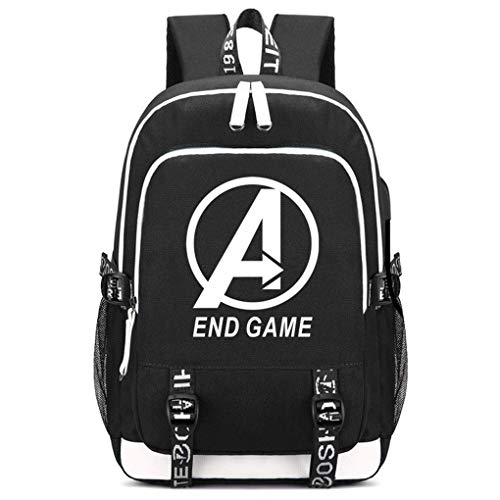 Preisvergleich Produktbild Memoryee Unisex Schulrucksack Geheimnisvoll Avengers Gedruckt Rucksack Laptop-Rucksack Multifunktionaler Daypack mit USB-Ladeanschluss Headset-Anschluss und 2 Linien Schwarz3