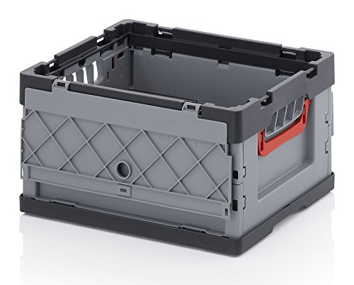 Profi-Faltbox mit Deckel 2er Set Auer Faltbox, FBB 43/22, 40x30x22 cm, 21 Liter, Behälter Stapelbehälter Aufbewahrungskiste Transportbox Plastikbox - 3