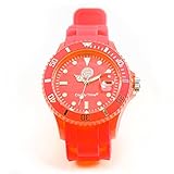 Armbanduhr Candy Time orange FC Bayern München + gratis Sticker, Analog Quarz Silikon, Unisex Uhr