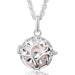 EUDORA Harmony Ball Arbre De l'amour Médaillon Pendentif Chime Ball Collier pour Maternité Parfum Cage pour Femmes Mère Bijoux Nice Cadeau, 88.9cm