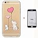 Price comparison product image Samsung Galaxy A9 2018 Case Fanxwu TPU Soft Gel Transparent Cover [Tempered Glass Screen Protector] Ultra Thin Anti Scratch Back Cover - Elephant and Rabbit