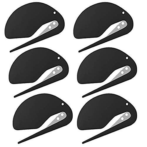 Sobres de plástico con diseño de hojas de afeitar, sobres y paquetes para oficina en casa, 6 unidades, color Black - 6pcs