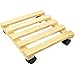 Produktbild PrimeMatik - Quadratische Transportroller Rolluntersetzer hölzern mit Rollen 30 cm