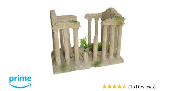Large Rp012l Heritage Aquarium Fish Tank Ornament Roman Temple