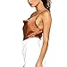 Produktbild CUTUDE Damen T Shirt, Bluse Kurzarm Loses lässiges Sommer Volltonfarbe Einstellbar Cross Riemchen Weste Oberteil Top Mode 2019 (Khaki,Small)