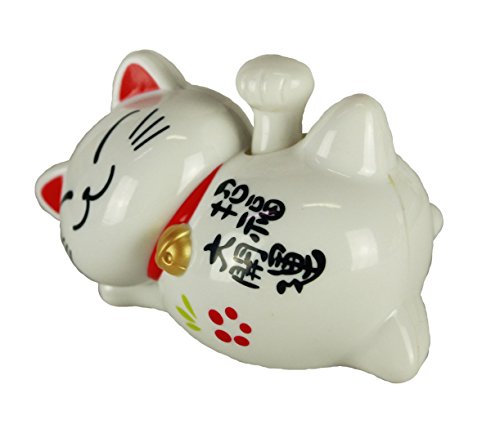 HAAC Süße Solar Winkekatze Glückskatze Glücksbringer weiss 10 cm - 3