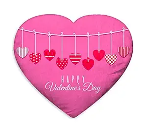 DreamVio Love Heart Shaped Velvet Cushion/Pillow/Plush for Gifting on Birthdays,Anniversaries, Valentine Day Color - Multi (Size- 15x17 inch) Shape 35
