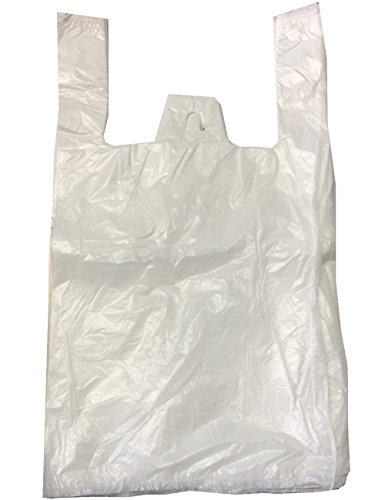 T060 ] 2000 Stück 25+12x45cm Tüte Hemdchen Tragetaschen Plastik-Beutel Tüten weiß - 3