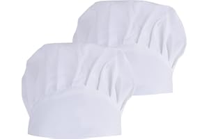 CATIME 2 Pezzi Cappelli da Cuoco Donna Uomo, Regolabile Cappello da Cucina Elastici, Traspirante Berretto Cuoco Cappelli da Caffetteria Ristorante, Cappello Chef per Adulti Pasticcere Bar Casa Hotel