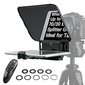 ?Desview Official? Desview-T3-Teleprompters, Teleprompter-iPad for Smartphone & Tablet up to 11, 70/30 Beam Splitter Glass, Support Wider-Angle Lens & 10 Reading Range with Remote Controller & APP