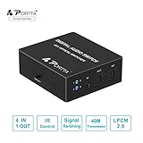 digitaler schalter ic 【Optischer Audio-Umschalter 4x1】 Mit diesen digitalen optischen SPDIF / Toslink-Audioschaltern können 4 optische toslink-Quellen problemlos auf 1 SPDIF / Toslink-Signalempfangsgerät umgestellt werden. wie Heimkino, Verstärker, Lautsprecher. Stützsignal-Retiming. Unterstützung des letzten Arbeitszustandsspeichers beim Ausschalten.