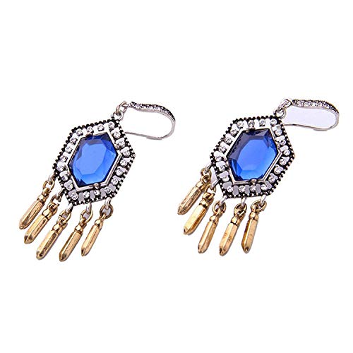 Preisvergleich Produktbild Katylen Earring Trend Modeschmuck Persönlichkeit Einfügen Diamant Geometrische Stein Pfeil Mädchen Ohrringe Blau