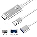 Price comparison product image USB Digital AV HDMI Cable Adapter For iPhone iPad Galaxy S10, COFEND® USB 3.0 to HDMI Plug And Play 1080P Screen Mirroring Cable For iPhone/iPad and Android Smartphones like Huawei Mate 20, Silver