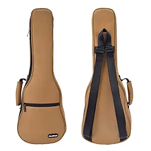 CLOUDMUSIC Ukulele Case 10mm Padded Backpack Case For Men Women Kids (Brown, Soprano)