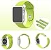 Produktbild Apple Watch Uhrenarmband Zubehör 42 mm, Vandot Entwurf TPU Silikon Sport Uhren Armband Riemen Replacement Strap mit aus Edelstahl Schnalle Adaptor Wrist Band Für Apple Watch 42 mm Original Bracelet High Toughness, Frisch Grün (3 St. Armbänder für 2 Längen )