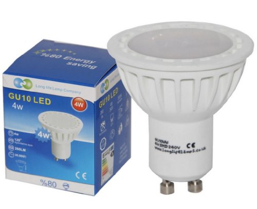 10 Pack GU10 4W LED Beautiful Warm White Colour 40w Replacement for Halogen bulb with New Chip Technology with 2 Year Warranty 2700k