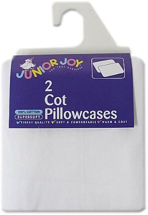 Junior Joy Cot Cotton Pillow Case (Pack of 2, White)